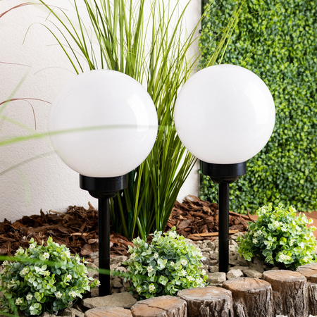 Solárna záhradná lampa LED poháňaná bielou guľou 20 cm