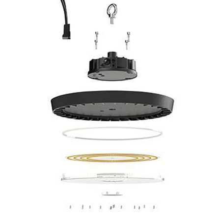 LED High Bay priemyselné závesné svietidlo 200W 5000K studené 90° stmievateľné čierne IP65 Masterled