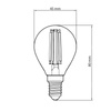 LED žiarovka E14 G45 4,5W Filament Red TOSHIBA