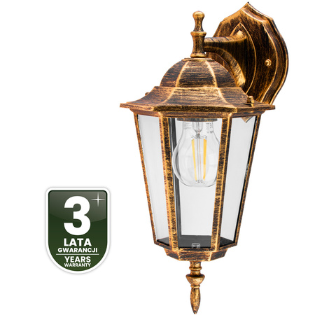 Vonkajšie fasádne nástenné svietidlo E27 LATARNIA DOWN DOWN Patina BELLIS LUMILED