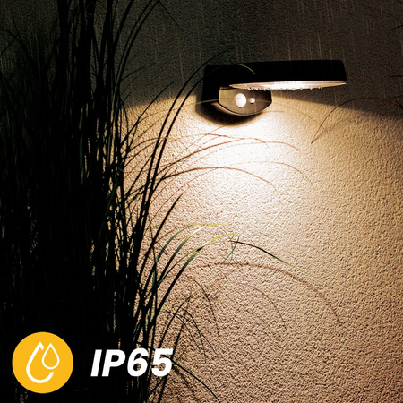 Záhradné nástenné svietidlo fasádne LED solárne svietidlo so senzorom pohybu a súmraku 4000K IP65