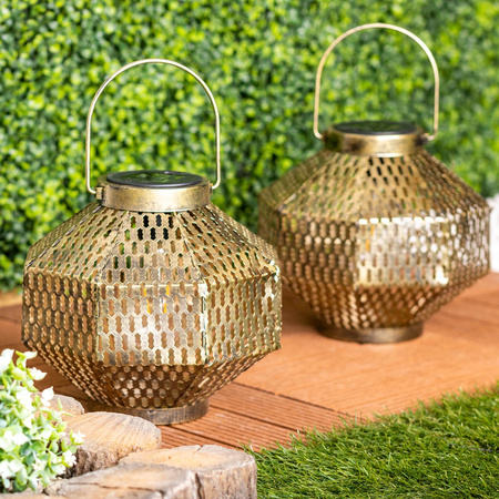 LED solárne svietidlo záhradné vlákno LATARENKA prívesok kov meď