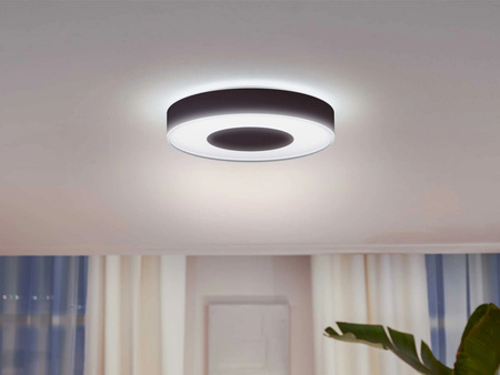 Plafond LED stropné svietidlo na povrchovú montáž 52,5 W 3700 lm IP20 Biela a farebná atmosféra RGB + TW Black 42,5 cm Smart SMART Zigbee Bluetooth Infuse Philips HUE