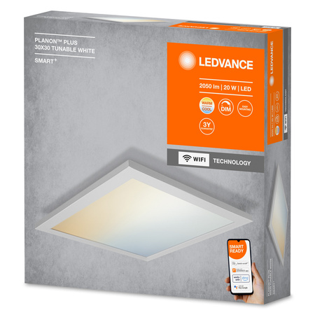 LED panelové stropné svietidlo Inteligentné 20W 1500lm CCT Stmievateľné 30cm biele SMART+ WiFi Planon Plus Ledvance