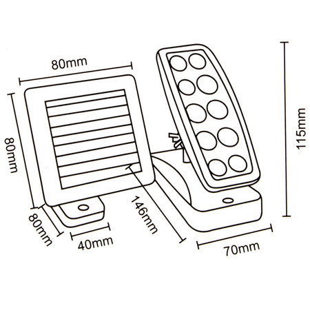 Solárny LED reflektor 2W s detektorom pohybu VOLTENO