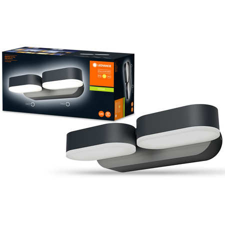 Vonkajšia záhradná lampa LED nástenná lampa 13,5W 630lm 3000K IP44 Endura Ledvance šedá