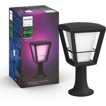 Záhradné svietidlo vonkajšie LED SLOW 32cm 15,2W 1140lm IP44 Biela a farebná Ambiance RGB + TW Black Smart SMART Zigbee Bluetooth Econic Philips HUE