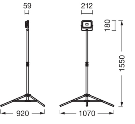 LED reflektor reflektor 20W dobíjací statív prenosné halogénové pracovné svetlo Ledvance