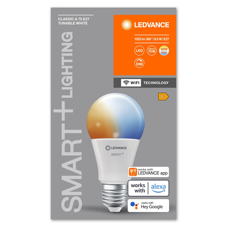 LED žiarovka E27 9,5W = 75W 1055lm Stmievateľná SMART+ WiFi Classic Ledvance