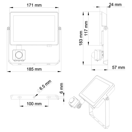 LED reflektor 30W 2850lm 4000K IP65 so senzorom pohybu a súmraku čierny ProjectLine Philips