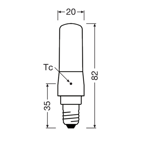 LED žiarovka T20 Tubular E14 6,5W = 60W 806lm 2700K teplá biela 320° Dimmable SPECIAL Osram
