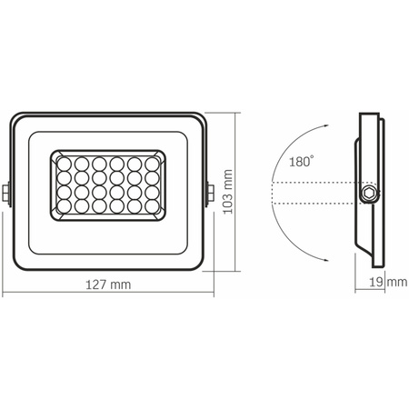 LED reflektor 20W 1800lm 5000K IP65 biely VIDEX LUCA