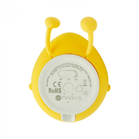 Detské LED nočné svetlo 1W 3000K, teplá biela Rechargeable 1200mAh Yellow BANAN MARY'S