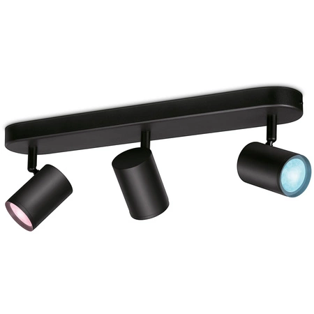 LED stropné svietidlo SPOT rail Black 3x 5W WHITE + RGB SMART WiFi WiZ
