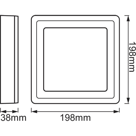 LED panel Stropné svietidlo 16W 750lm 3000K, teplá biela povrchová montáž Biela 20x20cm Kliknite na tlačidlo Ledvance