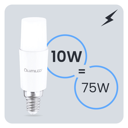 LED žiarovka E14 Tubular T37 10W = 75W 1055lm 4000K neutrálna biela 200° LUMILED