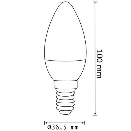 LED žiarovka E14 C37 4,7W = 40W 470lm 3000K teplá biela 220° Milky TOSHIBA
