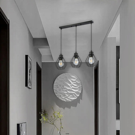 Masterled Stropné svietidlo 3x E27 Čierna Otto závesná lampa