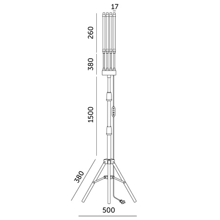 LED lampa na rastliny Stojanová nastaviteľná pomôcka na rast 30W čierna Vitaro Kobi