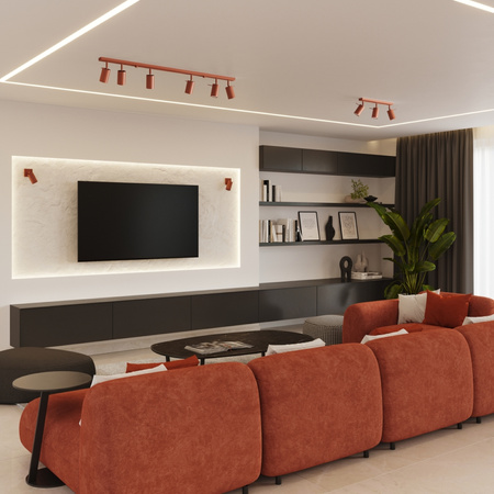 Plafónové stropné svietidlo Tuba Spot 3x GU10 Ochre Red Ring Bittersweet Shimmer SL.1509 Sollux