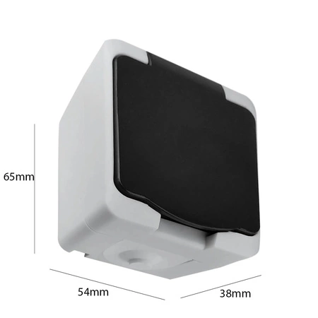 Povrchová hermetická zásuvka s klapkou 2P+Z Schuko AQUATIC MINI IP54 ORNO bielo-čierna