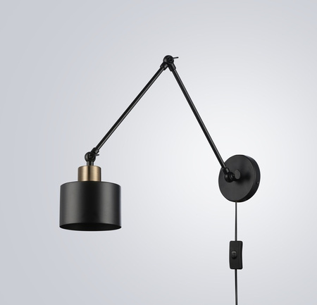 Nástenná zásuvka s povrchovou montážou Pohyblivá E27 čierna Elza Masterled