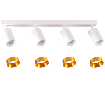 Nástenné a stropné bodové svietidlo 4x GU10 White Gold MARIBEL Sanico Goldlux