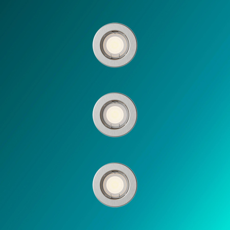 3x LED GU10 zapustené zapustené svietidlo Fixed Aluminum Round Nickel Peridot Philips