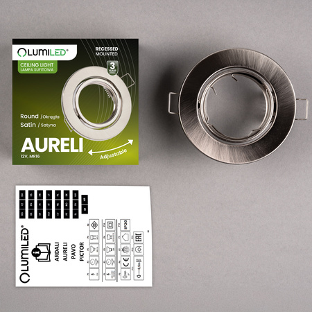 Svietidlo HALOGEN na zapustenú montáž Pohyblivé okrúhle svietidlo AURELI Satin Sheet MR16 GU10