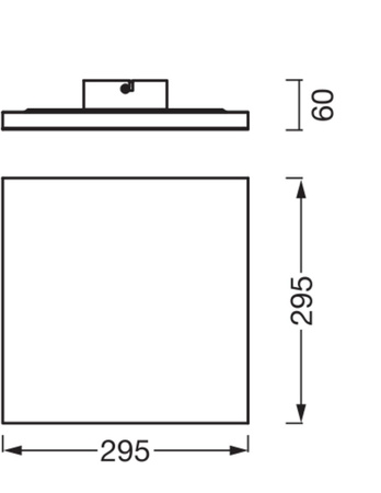 LED panel Stropné svietidlo 19W 1600lm 3000K, teplá biela povrchová montáž Biela 30x30 cm Planon Ledvance