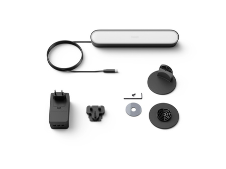 Podlhovastá stolová LED lampa 6,7 W 500 lm IP20 biela a farebná Ambiance RGB + TW čierna 25 cm Smart SMART Zigbee Bluetooth Play Philips HUE