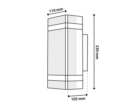 Záhradné nástenné svietidlo zhora nadol GU10 čierne hliníkové HEDERA LUMILED