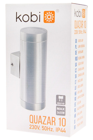 LED QUAZAR 10 GU10 IP44 KOBI ALUMÍNIUM CHROME fasádne svetlo smerom hore dole
