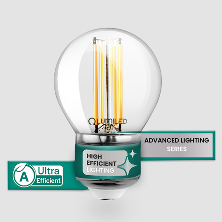 LED žiarovka E27 guľka P45 2,2W 470lm = 40W 2700K teplá biela 360° Filament CLASS A LUMILED