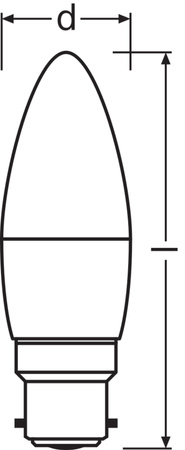 3x LED žiarovka B37 sviečka B22d 4,9W = 40W 470lm 2700K teplá biela 200° BASE Osram