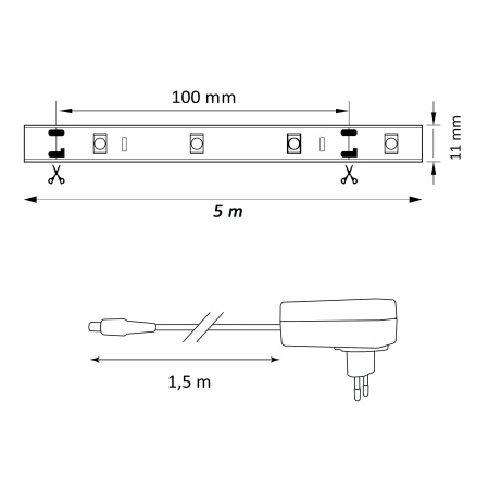 RGB LED pásik 24W 380lm 120° biely IP65 stmievateľný Sanico Goldlux