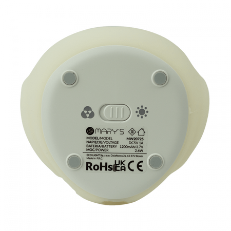 Detské LED nočné svetlo 2,6W 3000K, teplá biela + Multicolour RGB USB dobíjateľné 1200mAh MARY'S SOWA White