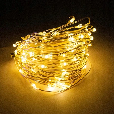 Solárna LED girlanda Svetelná reťaz 200LED 40lm 3000K, teplá biela drôt IP44 21,9 m Masterled