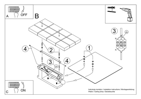 Nástenné svietidlo 2x E27 Square Brown Škandinávsky Lappo Sollux