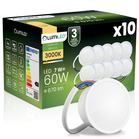 10x vložka LED svietidla INSERT reflektor Modul žiarovky 7W = 60W 670lm 3000K, teplá biela 120° LUMILED