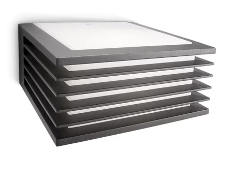 Záhradné nástenné svietidlo vonkajšie E27 IP44 antracitové tienidlá Philips