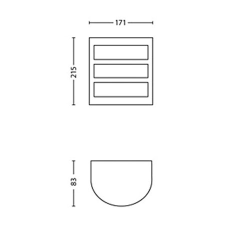Záhradné nástenné svietidlo Vonkajšie LED fasádne svietidlo 3,8 W 800 lm 2700 K kovový Python Ultra Efficient Philips