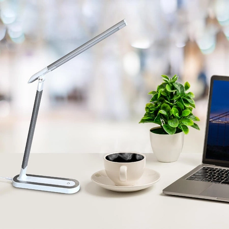 Stolná LED lampa 7W 400lm 4000lm, neutrálna biela 120° biela strieborná stmievateľná Madera Sanico Goldlux