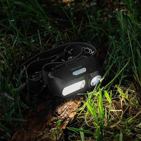 LED dobíjacia hlavová baterka 250lm XPE + COB LED 7 režimov VAYOX