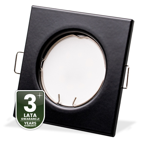 Svietidlo HALOGEN na zapustenú montáž Pevné štvorcové svietidlo PAVO Black Sheet MR16 GU10