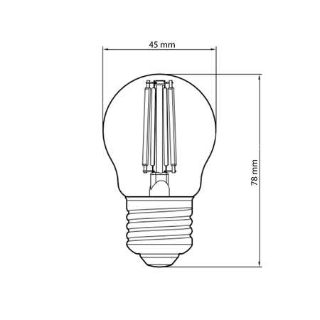 LED žiarovka E27 G45 4,5W = 40W Blue Filament TOSHIBA
