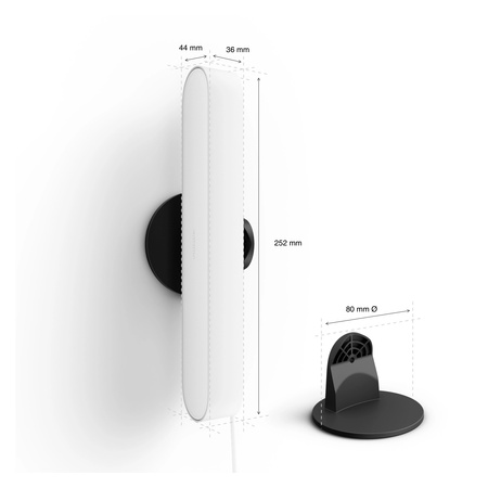 Podlhovastá stolová LED lampa 6,7 W 500 lm IP20 biela a farebná Ambiance RGB + TW White 25 cm Smart SMART Zigbee Bluetooth Play Philips HUE