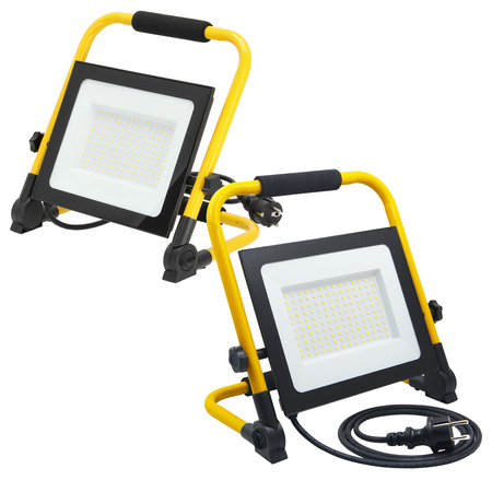 Vonkajšie LED svetlomety Záhrada 100W 8500lm 4000K neutrálna biela 110° IP54 IK06 Čierna žltá Tigra Kobi