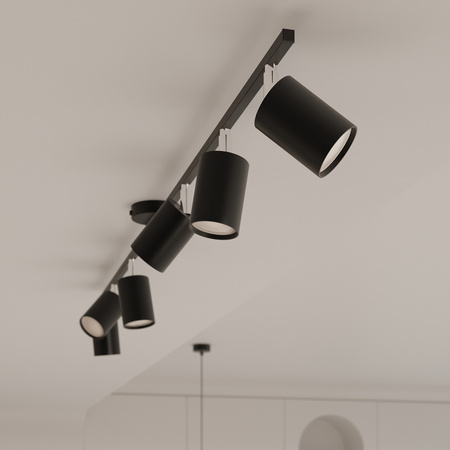 Stropné závesné svietidlo 6x GU10 Tubular Luster Black Moderné svietidlo Lemmi Sollux