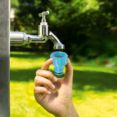 3/4" záhradná hadica na vodu 50 m, priamy postrekovač, závitová prípojka, rýchlospojka, 3/4" rýchlospojka s prepadom CELLFAST